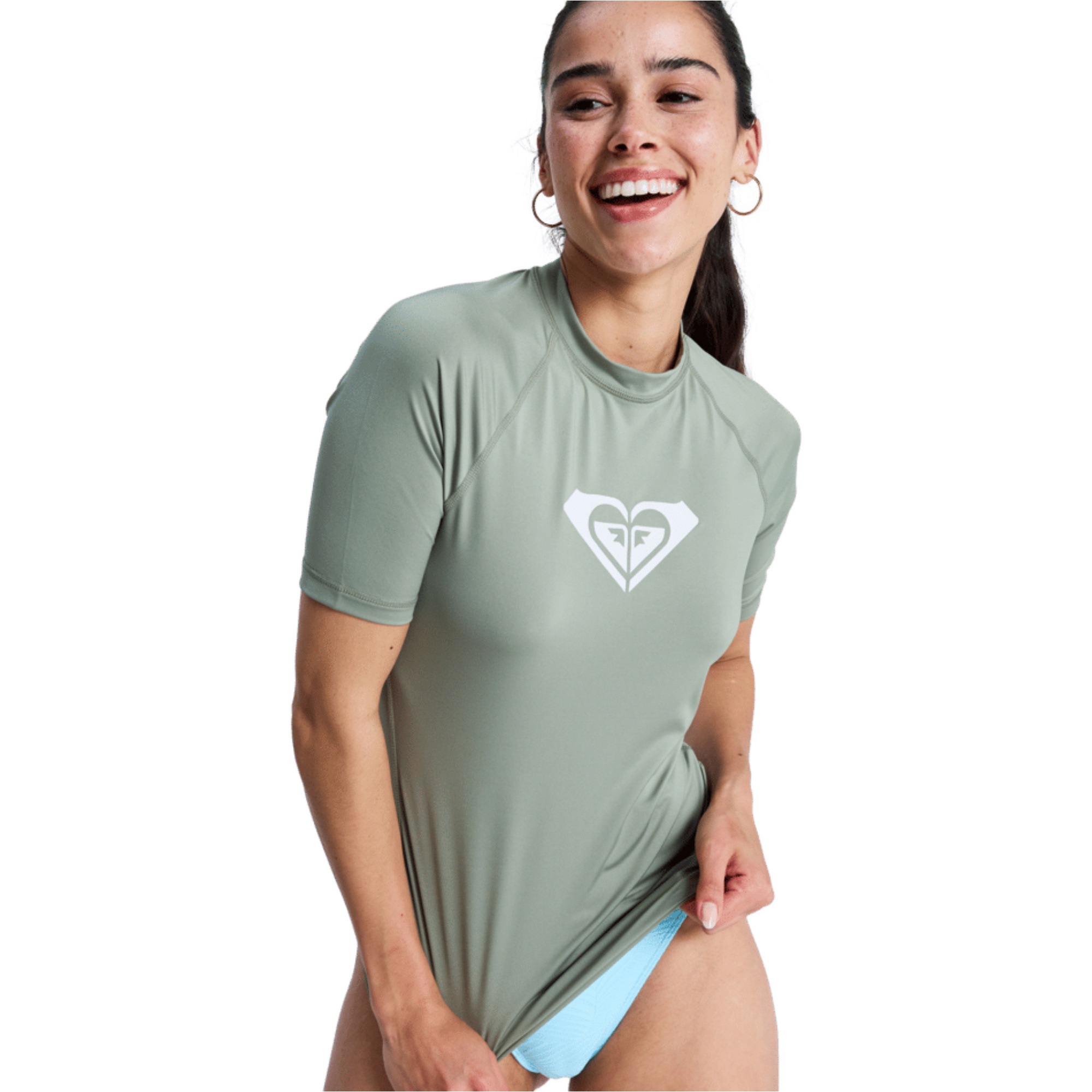 2026 Roxy Frauen Whole Hearted Kurzarm-Lycra-Weste ERJWR03548 - Oil Green